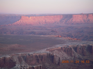 Canyonlands Grandview at sunset + sign