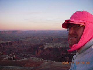 362 6pq. Canyonlands Grandview at sunset + Adam