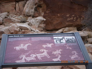 66 6pr. Arches National Park - Delicate Arch sign and petroglyphs