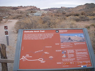 68 6pr. Arches National Park - Delicate Arch hike sign