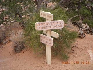 Arches National Park - Devils Garden trail signpost