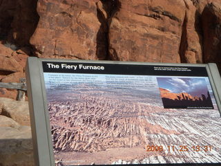 Arches National Park - Fiery Furnace sign