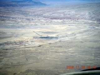 82 6ps. flying with LaVar - aerial - Utah back countryside - landing strip, LaVar says 'Don't land here.'