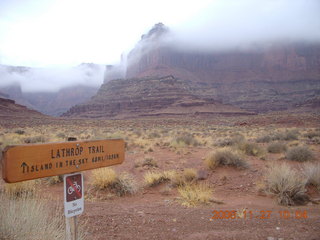 138 6pt. Canyonlands National Park - Lathrop trail hike - sign at white rim road