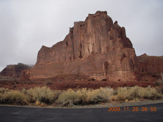 view from road in Arches National Park