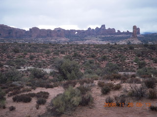 view from road in Arches National Park