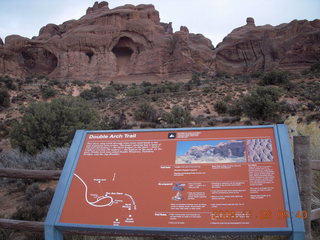 57 6pu. Arches National Park - Double Arch sign