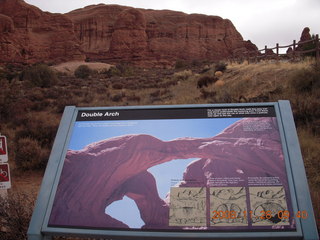 58 6pu. Arches National Park - Double Arch sign