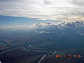 124 6pu. aerial - Canyonlands area with clouds