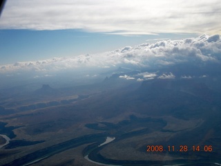 128 6pu. aerial - Canyonlands area with clouds