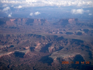 aerial - Canyonlands area with clouds