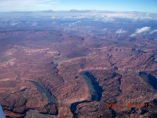 aerial Canyonlands National Park with clouds
