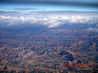 169 6pu. aerial Canyonlands area with clouds