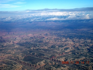 170 6pu. aerial Canyonlands area with clouds