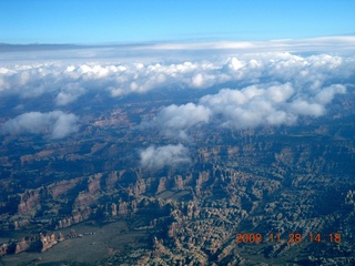 176 6pu. aerial Canyonlands area with clouds