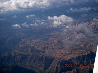 aerial Canyonlands area with clouds