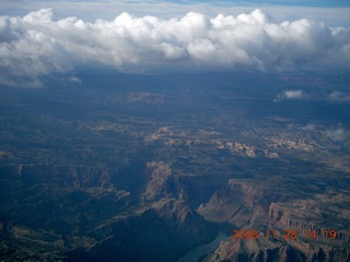 aerial Canyonlands area with clouds