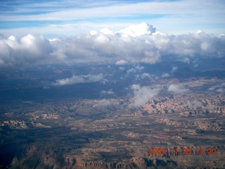 185 6pu. aerial Canyonlands area with clouds