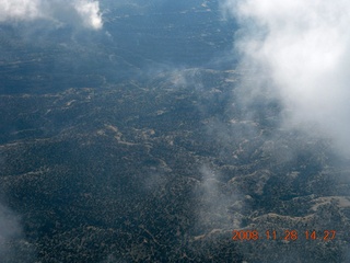 aerial Cataract Canyon clouds