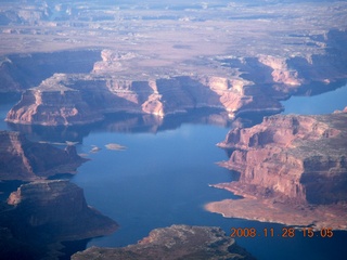 aerial Lake Powell with clouds