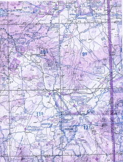 Utah back-country sectional chart (UBCP) of my 2008 LaVar flight in magenta