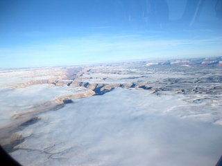 1 6qg. beth's Saturday zion-trip pictures - aerial - cloud covered plateau with canyons