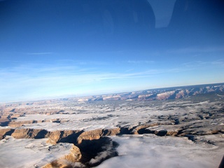 3 6qg. beth's Saturday zion-trip pictures - aerial - cloud covered plateau with canyons