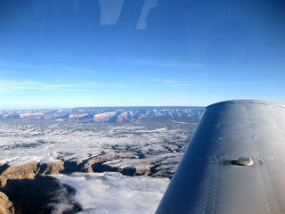 5 6qg. beth's Saturday zion-trip pictures - aerial - cloud covered plateau with canyons