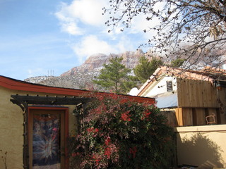beth's Saturday zion-trip pictures - striking view and cloud-covered mountains going to zion