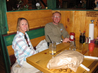 beth's Saturday zion-trip pictures - Debbie and Adam at dinner