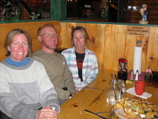 beth's Saturday zion-trip pictures - Beth, Adam, and Debbie at dinner