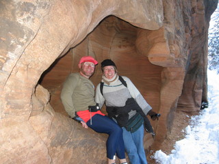 8 6qk. debbie's Zion-trip pictures - Adam, Beth in the rock