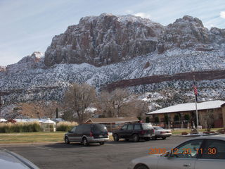 20 6ql. snowy mountains at Bumbleberry Inn, Springdale, Utah, near Zion