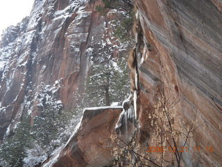 Zion National Park - Emerald Pools hike - icy waterfall
