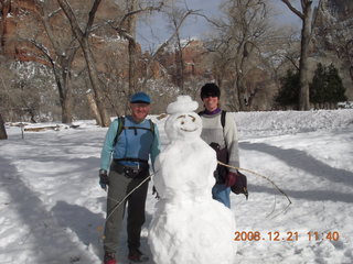 Zion National Park - Adam, snowman, Beth