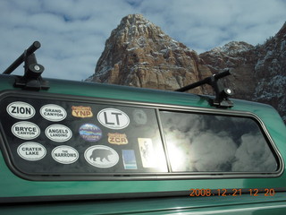 Zion National Park - well-traveled vehicle