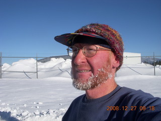 978 6qt. Adam after running in the cold snow at Flagstaff Airport (FLG) - ice in beard