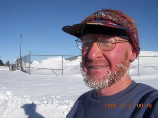 979 6qt. Adam after running in the cold snow at Flagstaff Airport (FLG) - ice in beard