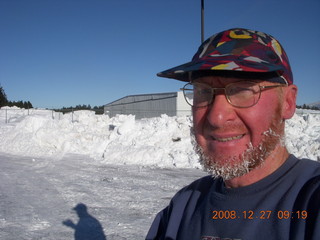 981 6qt. Adam after running in the cold snow at Flagstaff Airport (FLG) - ice in beard