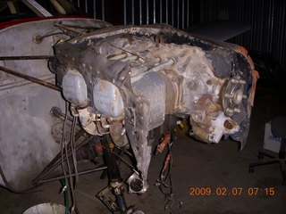 n4372j in hanger - old engine