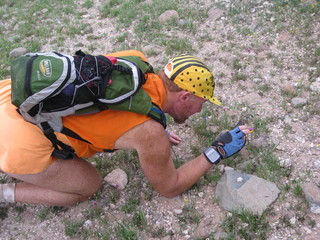 989 6t3. beth's pictures - Cave Creek mine hike - Adam taking flower picture