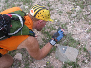 beth's pictures - Cave Creek mine hike - Adam taking flower picture