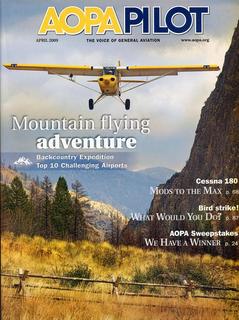 Mountain flying article in AOPA _Pilot_ (cover)