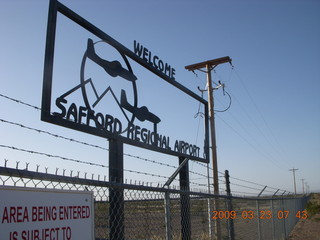 Safford Airport (SAD) - entrance sign