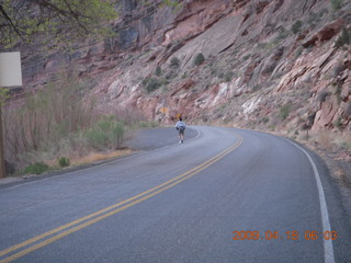 Moab morning run - Route 191 and 128 (Scenic Drive) - another runner