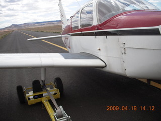 N4372J at Canyonlands (CNY) - flat tire