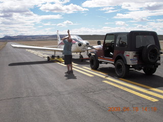 N4372J at Canyonlands (CNY) - flat tire and Gary and Jeep