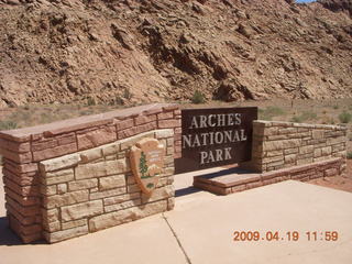 Arches National Park sign