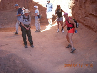 Arches National Park - Fiery Furnace hike - Adam crossed