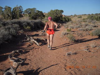 Canyonlands National Park - Murphy Trail run - Adam running - back